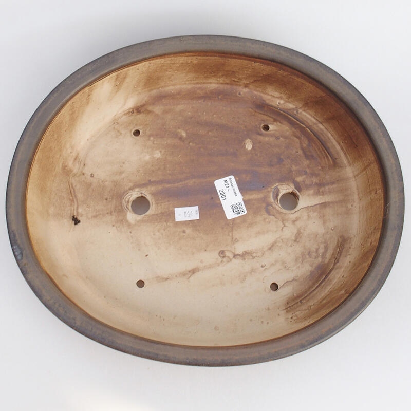 Bonsaischaal van keramiek 32 x 28 x 7,5 cm, bruin