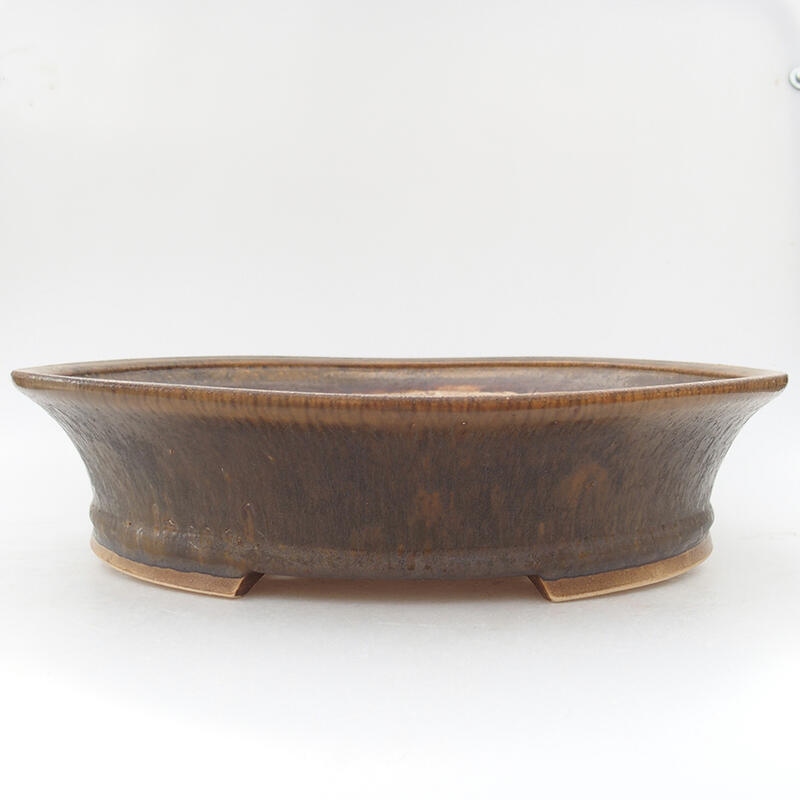 Bonsaischaal van keramiek 32 x 29 x 7,5 cm, bruin