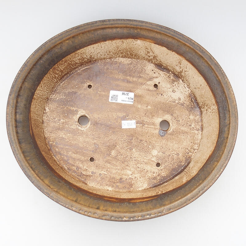 Bonsaischaal van keramiek 32 x 29 x 7,5 cm, bruin