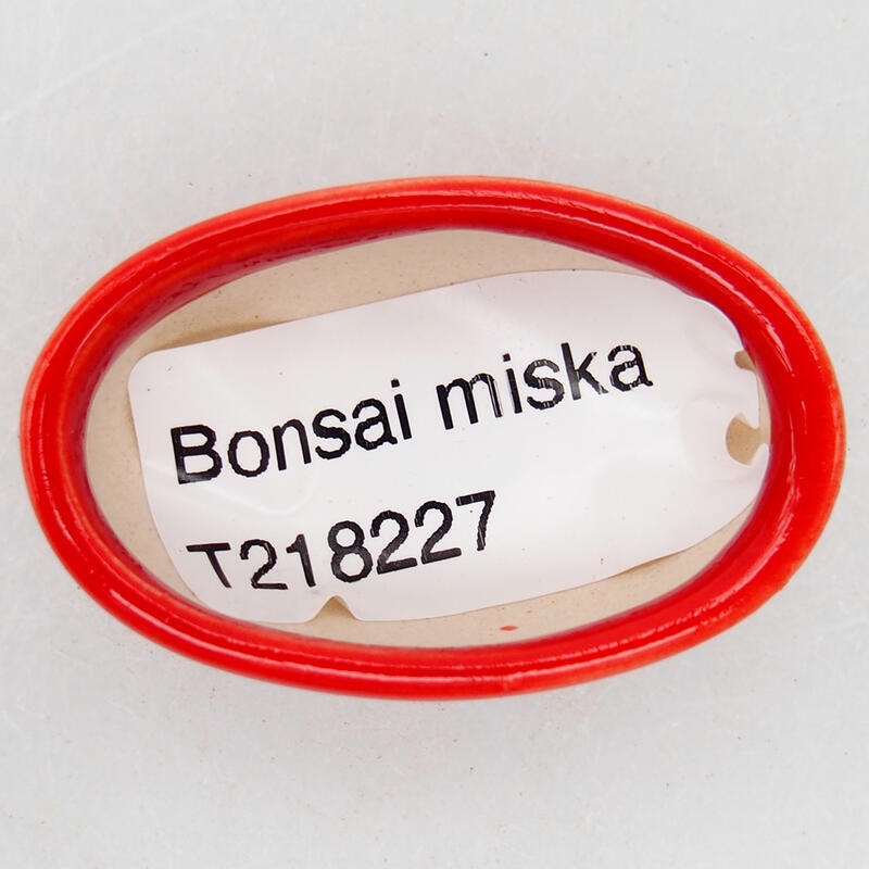 Bonsaischaal van keramiek 4,5 x 2,5 x 1,5 cm, kleur rood