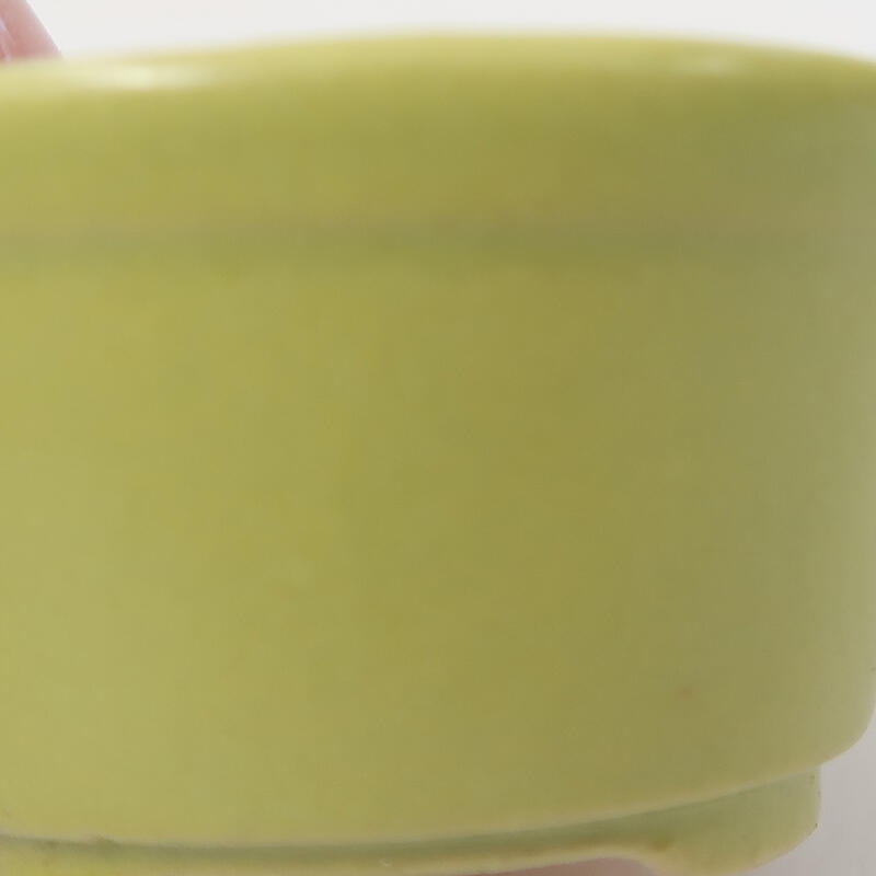 Bonsaischaaltje van keramiek 4,5 x 4,5 x 2,5 cm, groen