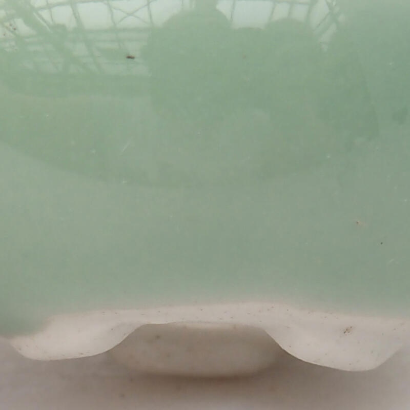 Bonsaischaaltje van keramiek 4,5 x 4,5 x 2 cm, groen