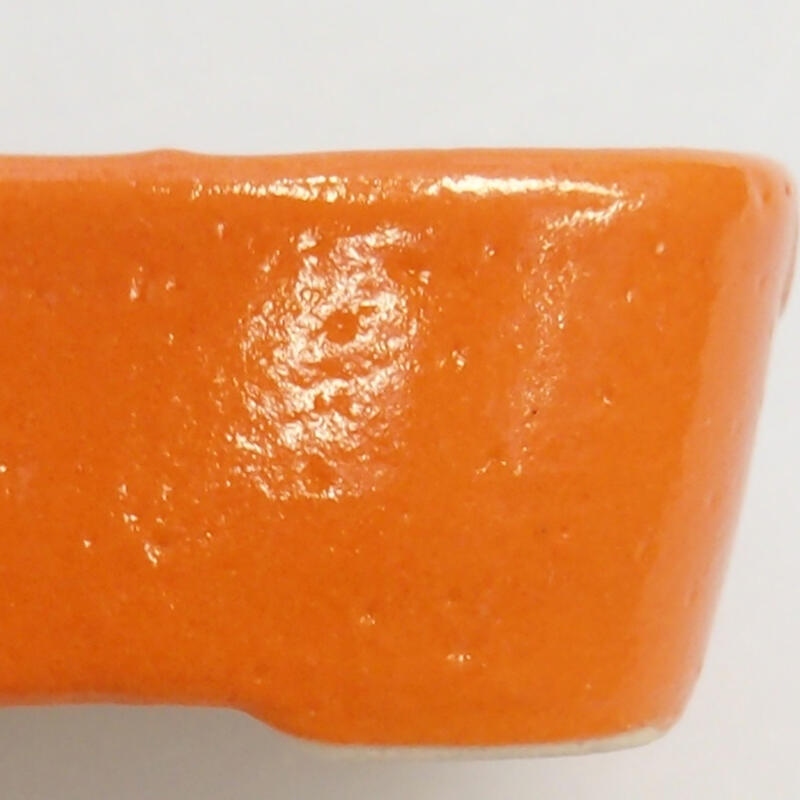 Bonsaischaaltje van keramiek 4 x 3,5 x 1,5 cm, oranje
