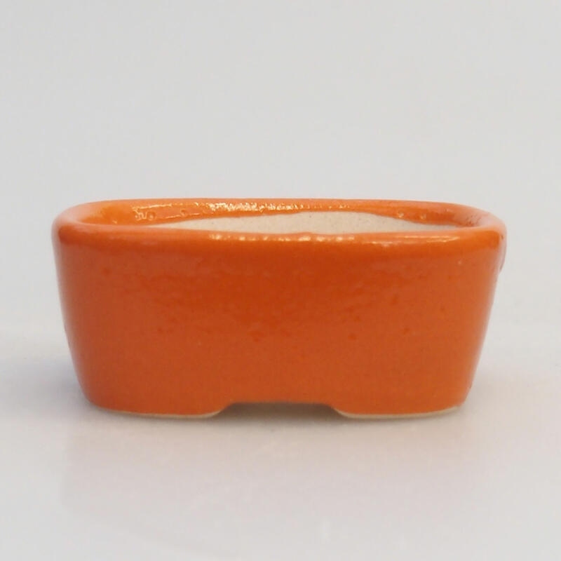 Bonsaischaaltje van keramiek 4 x 3,5 x 1,5 cm, oranje