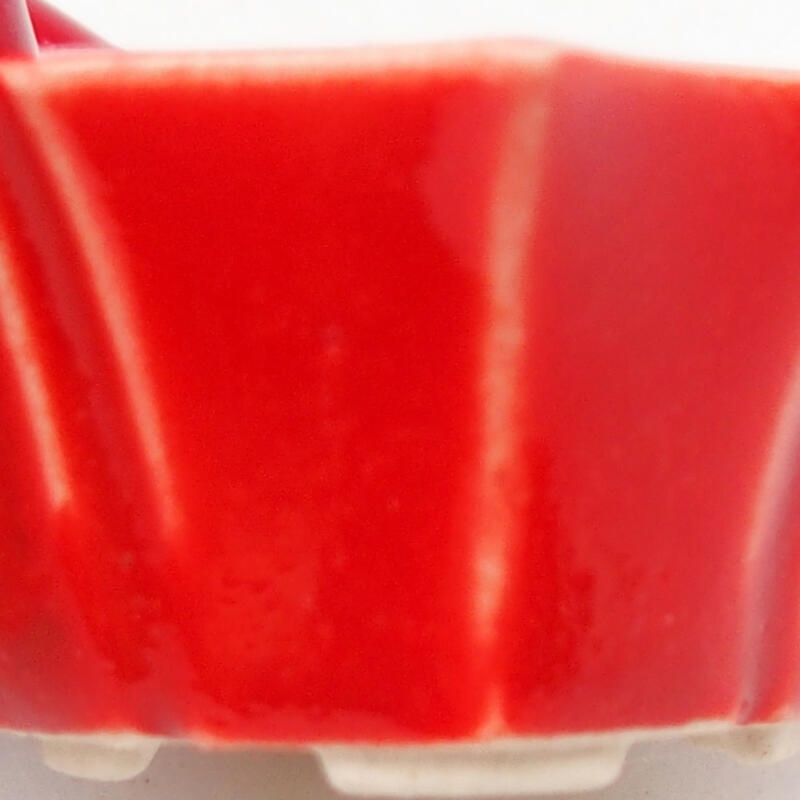 Bonsaischaaltje van keramiek 4 x 3,5 x 2 cm, kleur rood