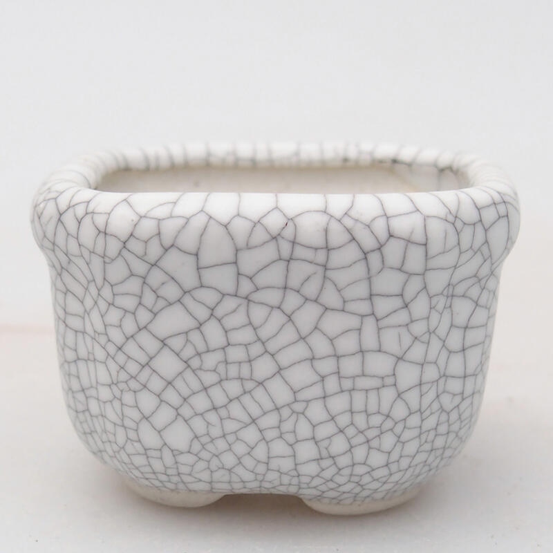 Bonsaischaaltje van keramiek 4 x 4 x 2,5 cm, raku kleur