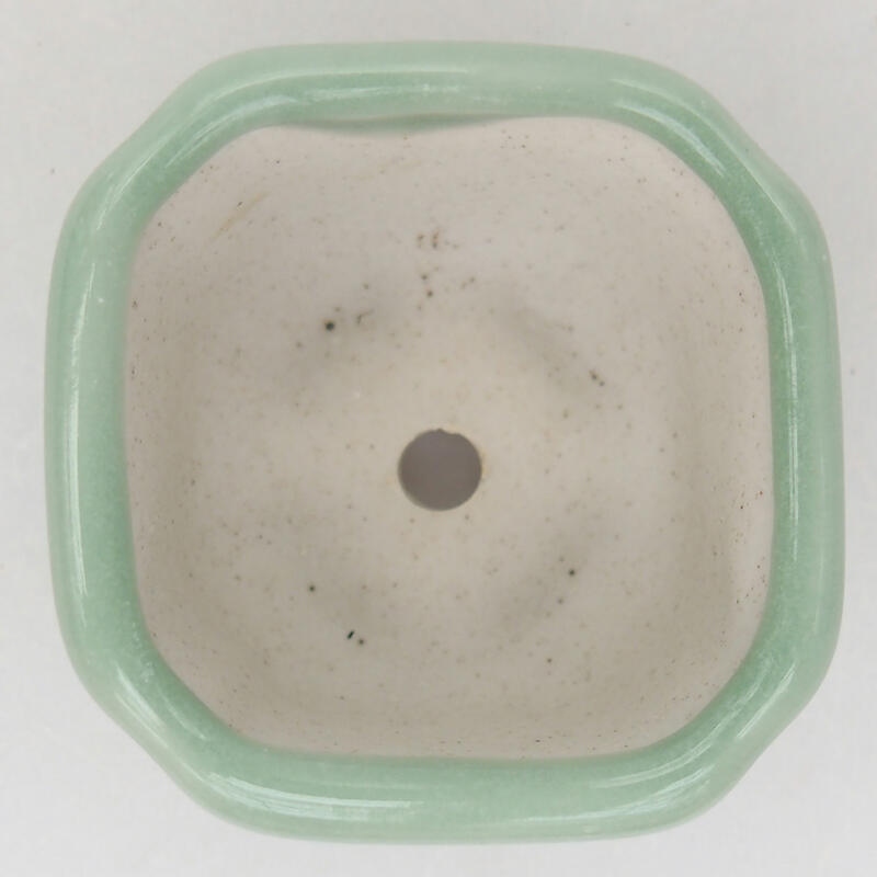 Bonsaischaaltje van keramiek 4 x 4 x 2,5 cm, groen