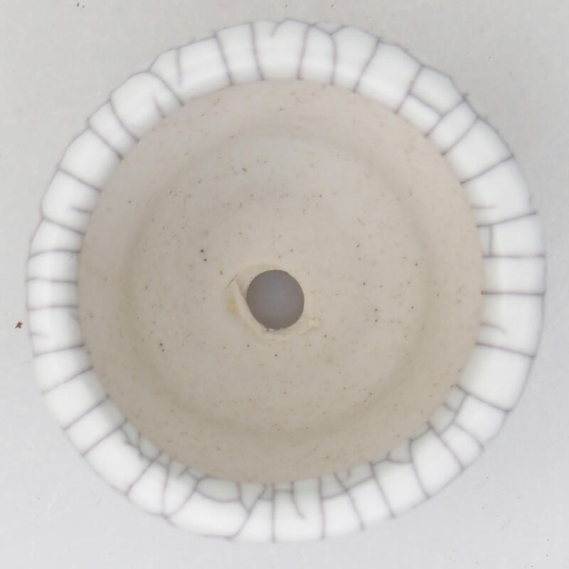 Bonsaischaaltje van keramiek 4 x 4 x 2 cm, raku kleur