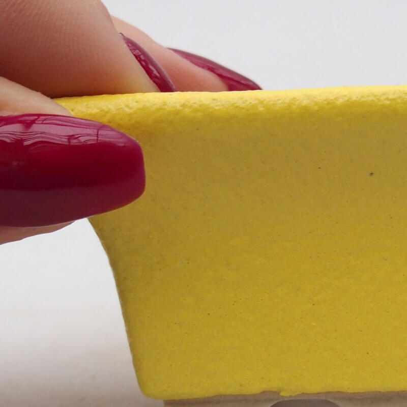 Bonsaischaal van keramiek 5,5 x 5,5 x 3,5 cm, geel