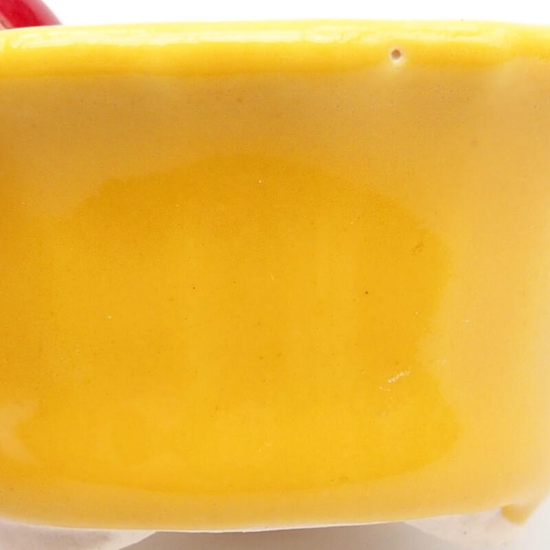 Bonsaischaal van keramiek 5,5 x 5,5 x 3 cm, geel