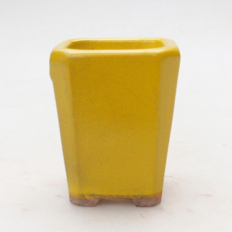Bonsaischaal van keramiek 5,5 x 5,5 x 7 cm, geel