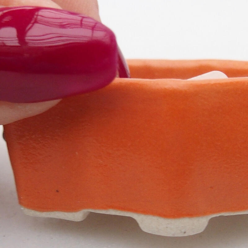 Bonsaischaaltje van keramiek 5 x 3 x 2 cm, oranje