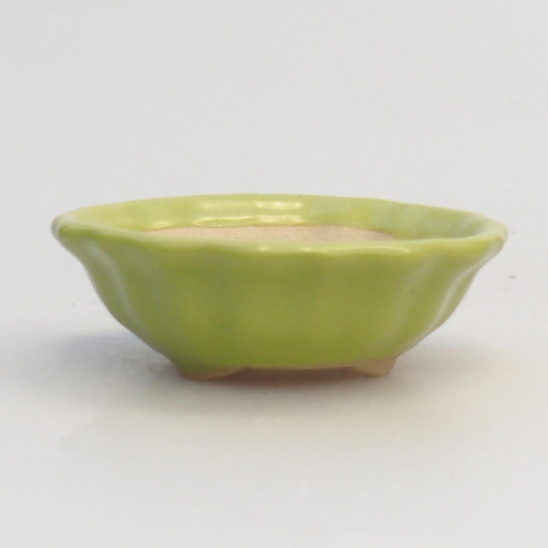 Bonsaischaaltje van keramiek 5 x 5 x 2 cm, groen