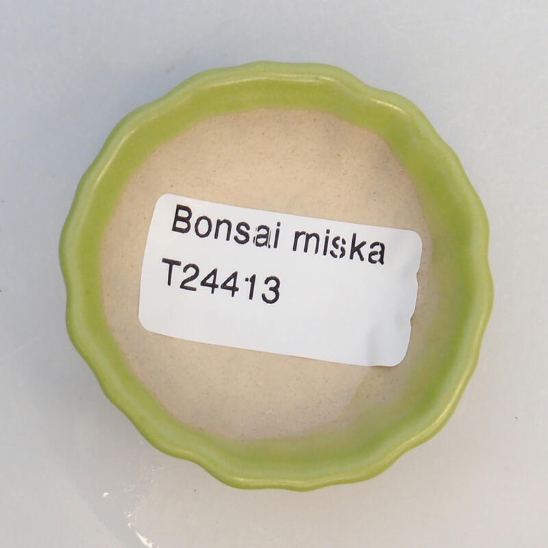 Bonsaischaaltje van keramiek 5 x 5 x 2 cm, groen