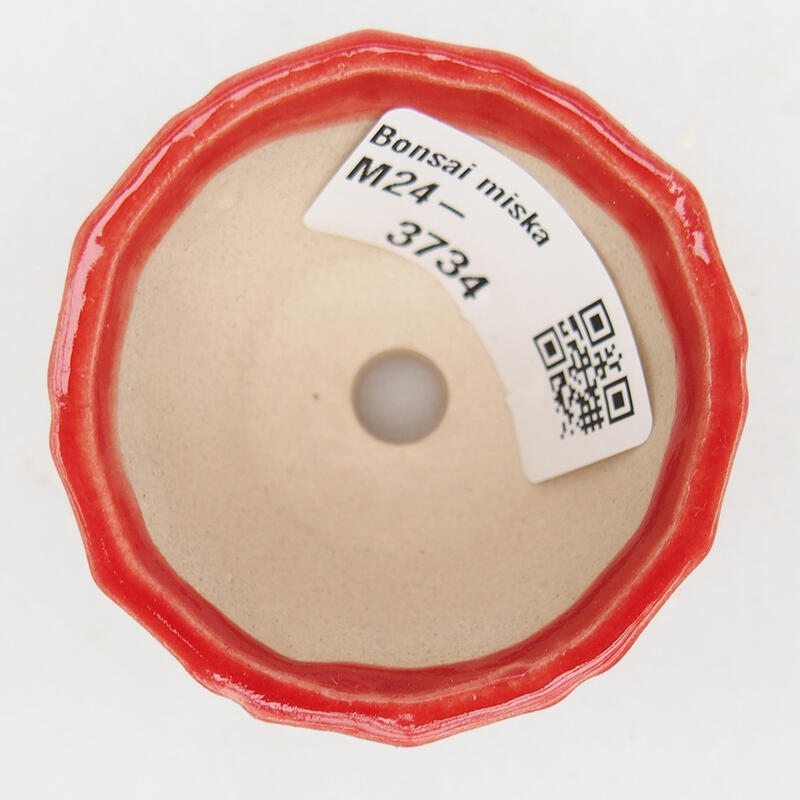 Bonsaischaal van keramiek 5 x 5 x 3,5 cm, kleur rood