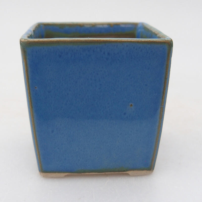 Bonsaischaaltje van keramiek 5 x 5 x 5 cm, kleur blauw