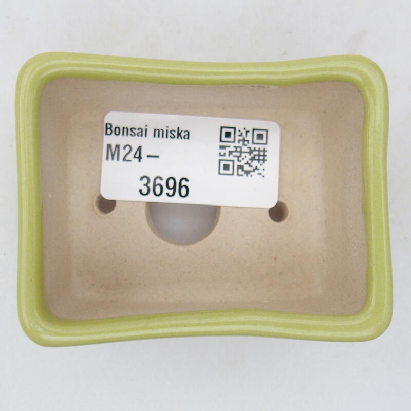 Bonsaischaal van keramiek 6,5 x 5 x 3,5 cm, groen