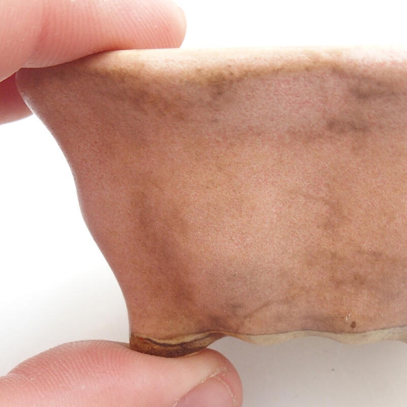 Bonsaischaal van keramiek 6,5 x 6,5 x 3,5 cm, roze