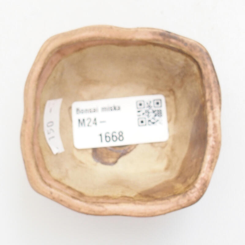 Bonsaischaal van keramiek 6,5 x 6,5 x 3,5 cm, roze