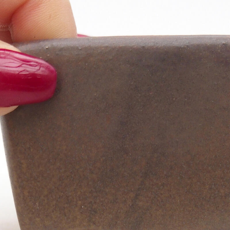 Bonsaischaal van keramiek 6,5 x 6,5 x 4,5 cm, bruin