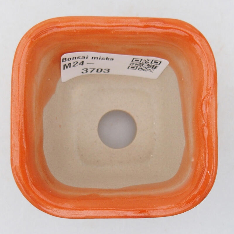 Bonsaischaal van keramiek 6,5 x 6,5 x 4,5 cm, oranje