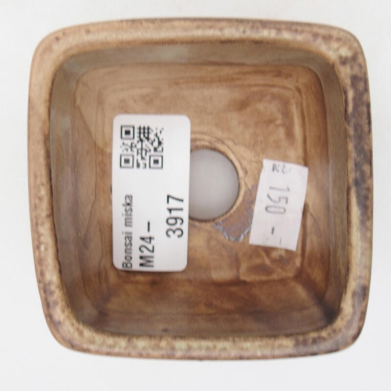 Bonsaischaal van keramiek 6,5 x 6,5 x 4,5 cm, groen