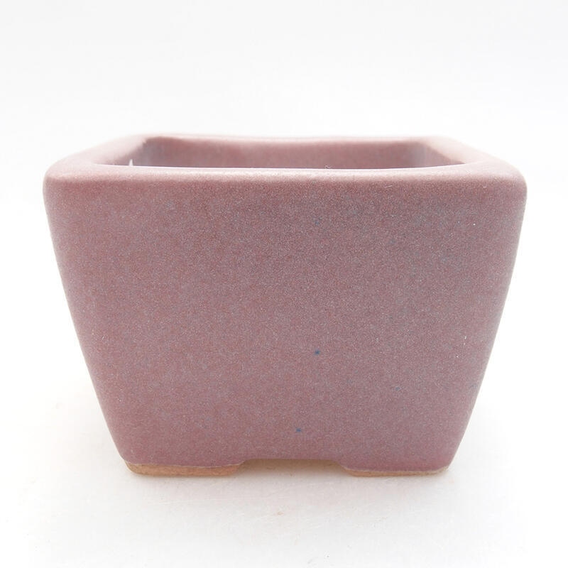 Bonsaischaal van keramiek 6,5 x 6,5 x 5 cm, roze