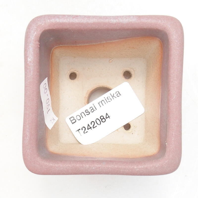 Bonsaischaal van keramiek 6,5 x 6,5 x 5 cm, roze
