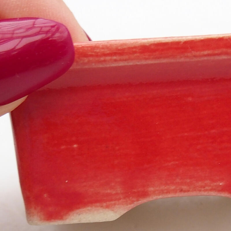 Bonsaischaal van keramiek 6 x 4,5 x 2,5 cm, kleur rood
