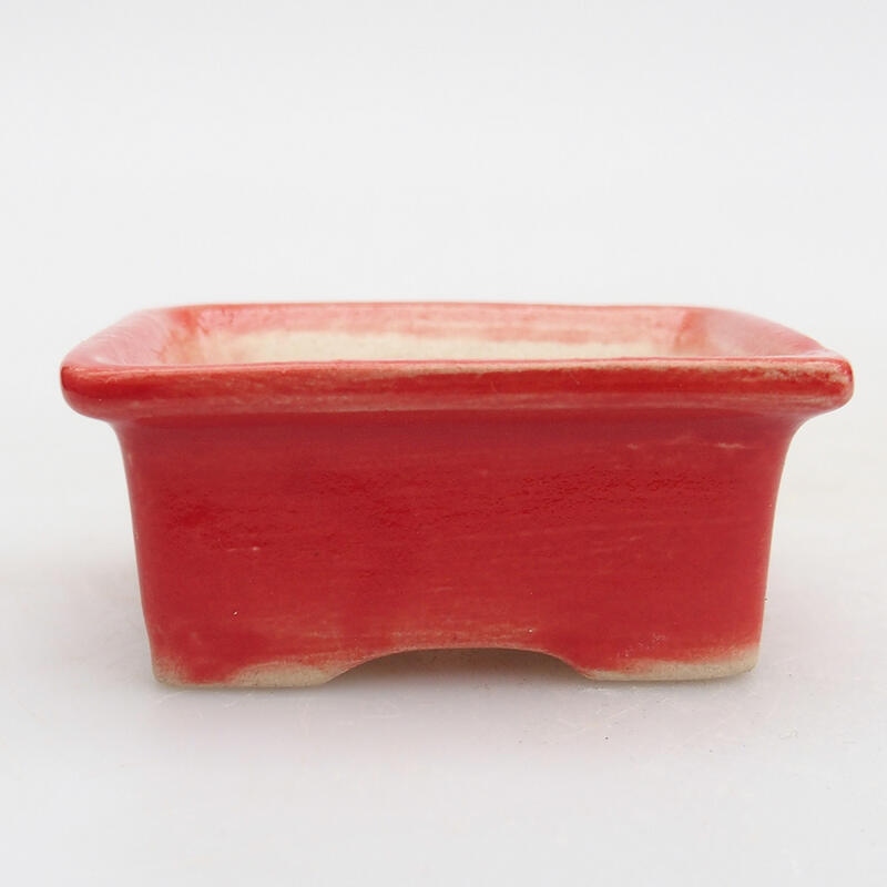 Bonsaischaal van keramiek 6 x 4,5 x 2,5 cm, kleur rood