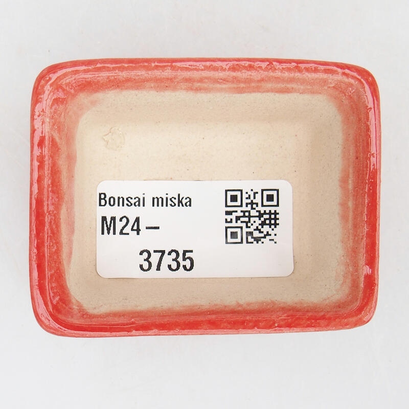 Bonsaischaal van keramiek 6 x 4,5 x 2,5 cm, kleur rood