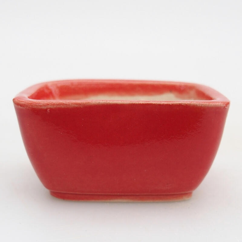 Bonsaischaaltje van keramiek 6 x 4 x 3 cm, kleur rood