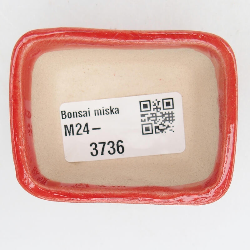 Bonsaischaaltje van keramiek 6 x 4 x 3 cm, kleur rood