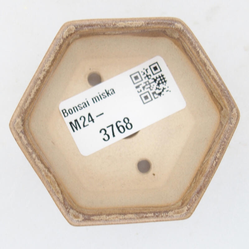 Bonsaischaal van keramiek 6 x 5,5 x 2,5 cm, kleur beige