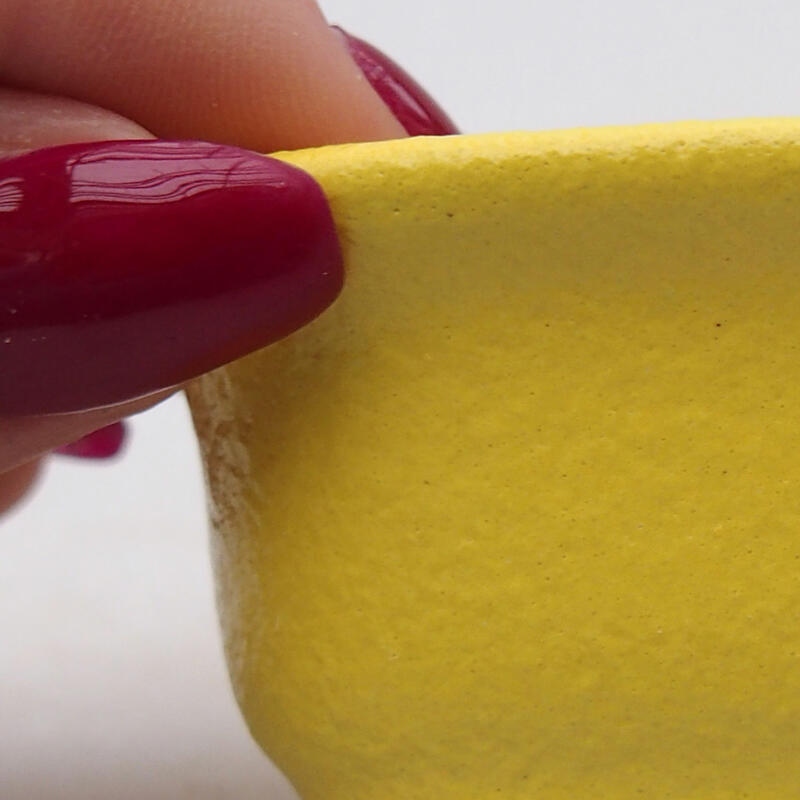 Bonsaischaaltje van keramiek 6 x 5 x 3 cm, geel