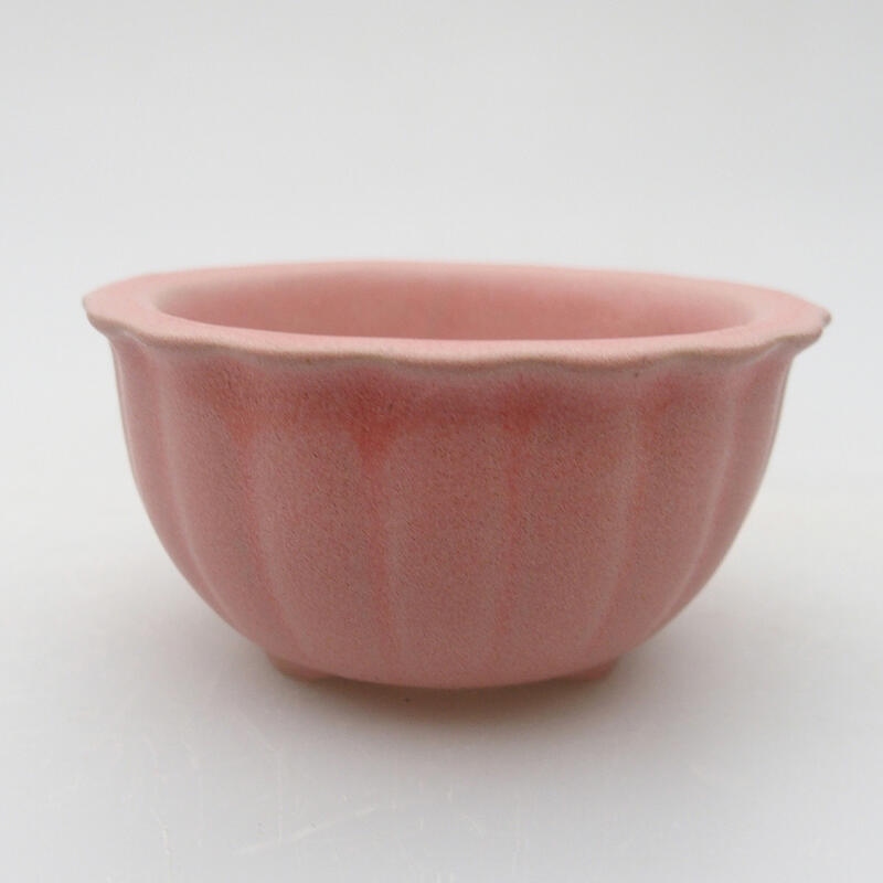 Bonsaischaal van keramiek 6 x 6 x 3,5 cm, roze