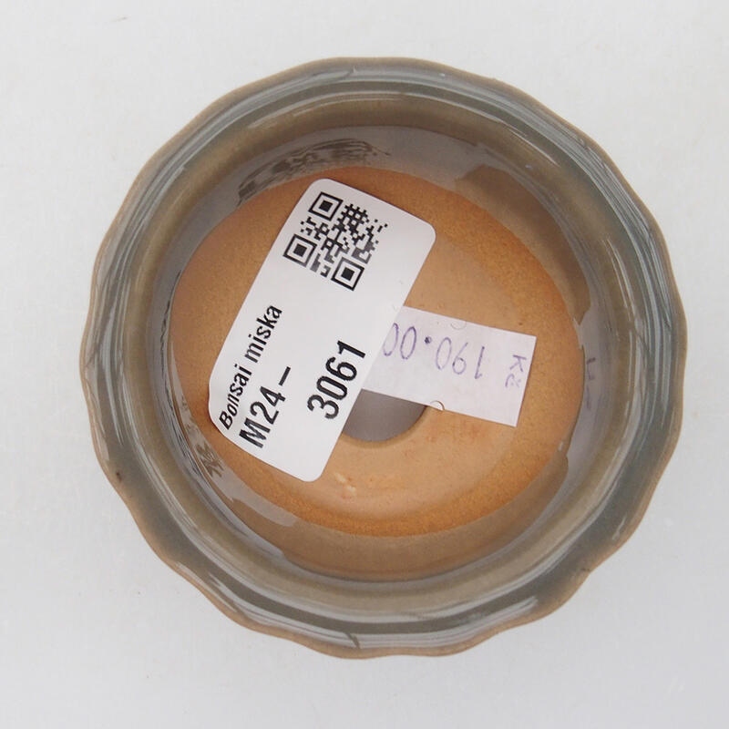 Bonsaischaal van keramiek 6 x 6 x 3,5 cm, grijs