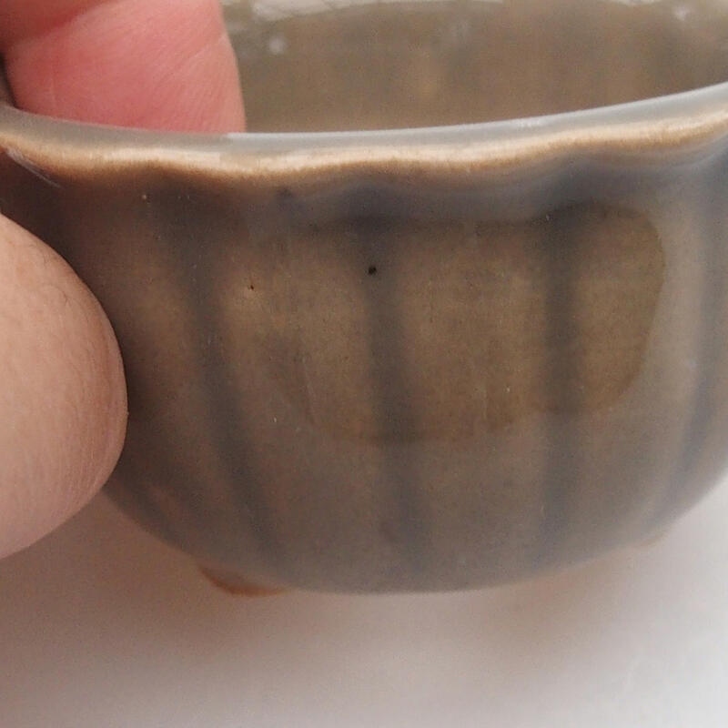 Bonsaischaal van keramiek 6 x 6 x 3,5 cm, grijs