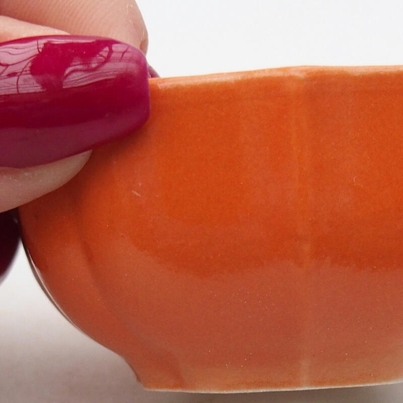 Bonsaischaaltje van keramiek 6 x 6 x 3 cm, oranje