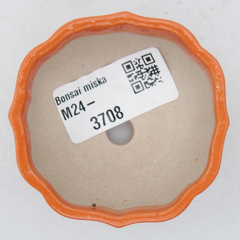 Bonsaischaaltje van keramiek 6 x 6 x 3 cm, oranje