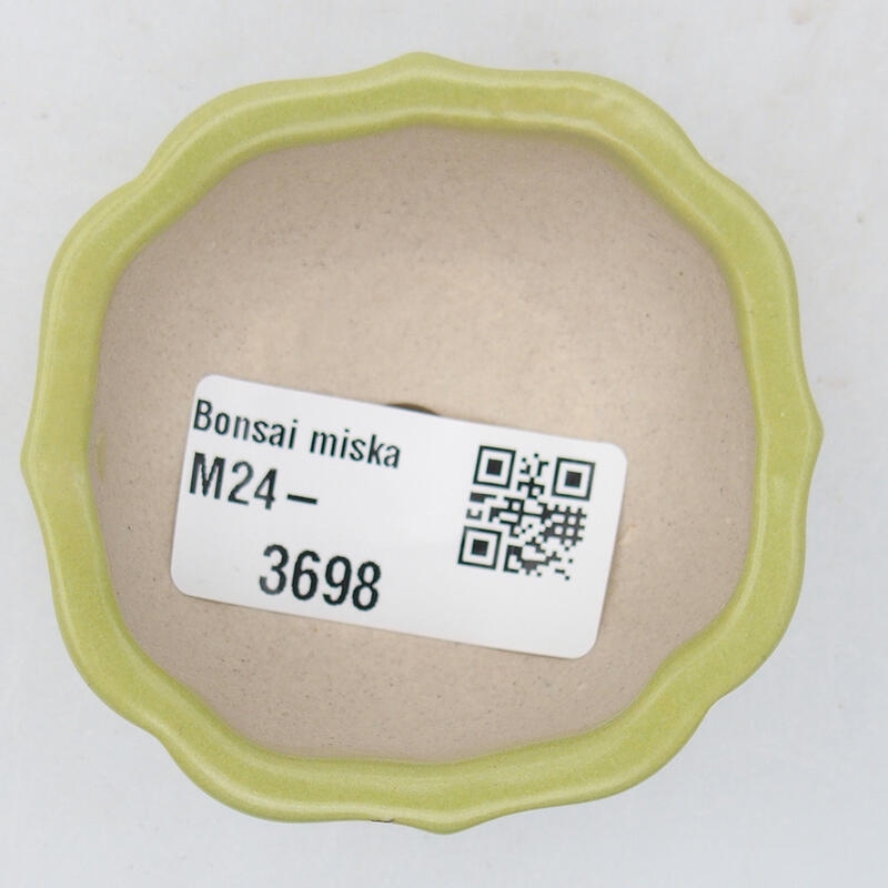 Bonsaischaaltje van keramiek 6 x 6 x 3 cm, groen