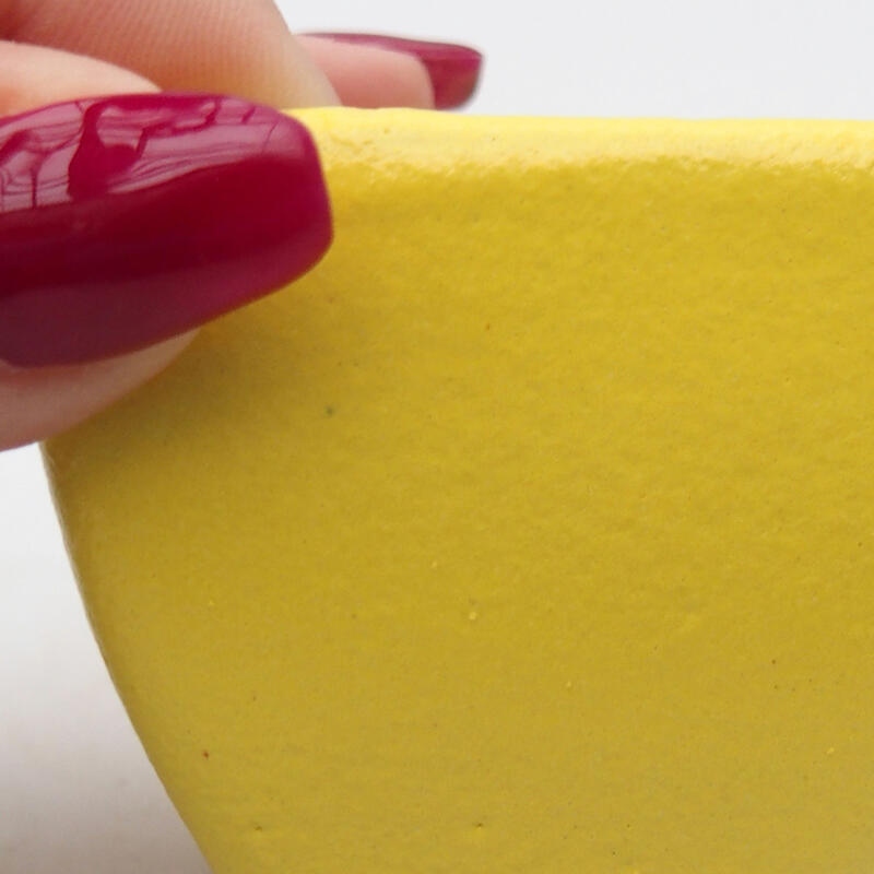 Bonsaischaal van keramiek 6 x 6 x 4,5 cm, geel