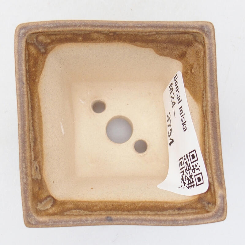 Bonsaischaaltje van keramiek 6 x 6 x 4 cm, kleur beige