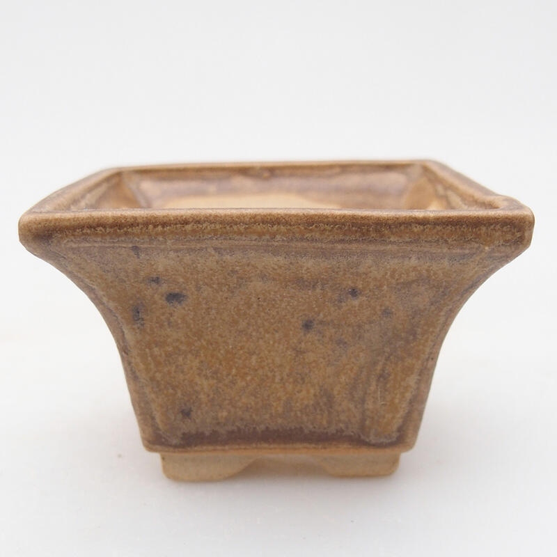 Bonsaischaaltje van keramiek 6 x 6 x 4 cm, kleur beige