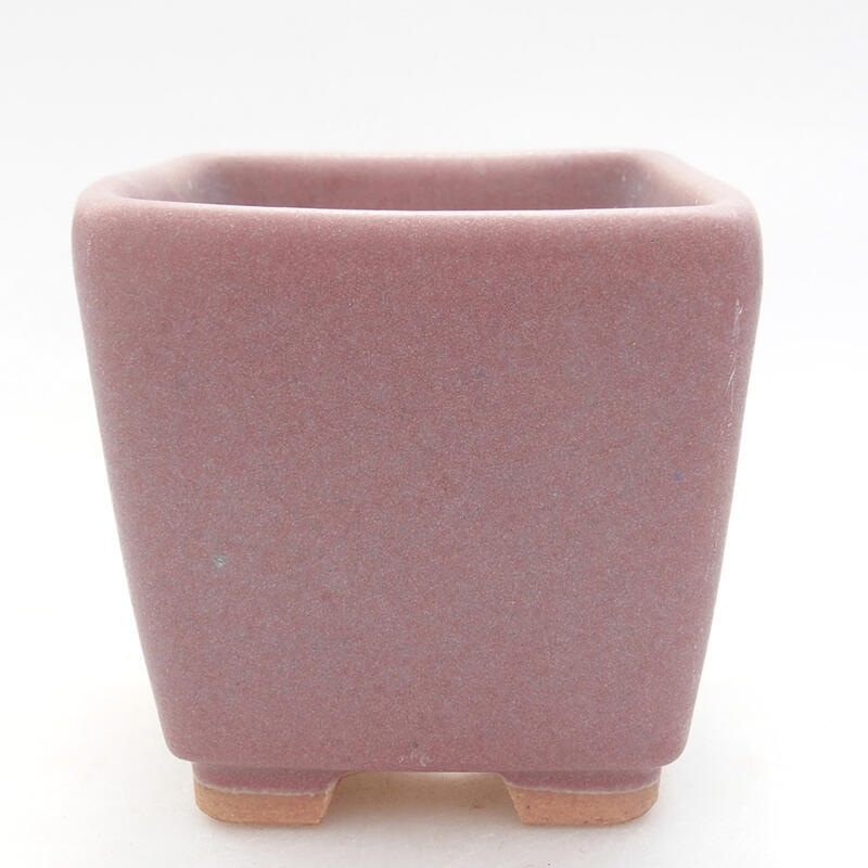 Bonsaischaal van keramiek 6 x 6 x 5,5 cm, roze