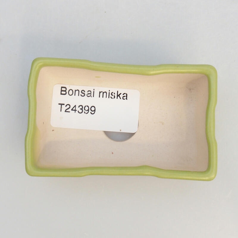 Bonsaischaal van keramiek 7,5 x 4 x 3 cm, groen