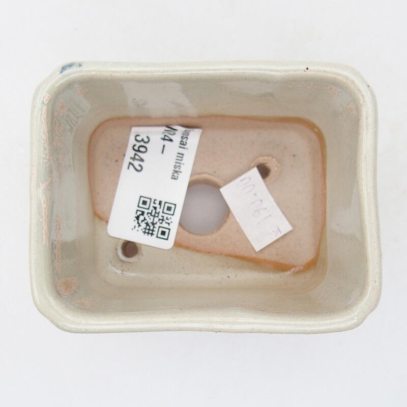 Bonsaischaal van keramiek 7,5 x 6 x 5 cm, groen