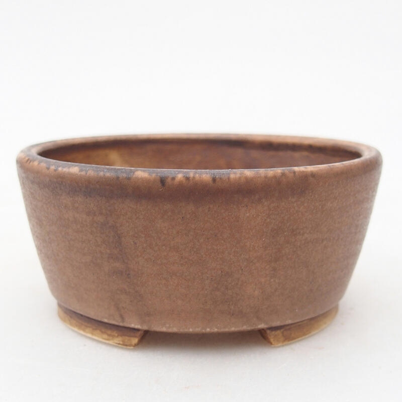 Bonsaischaal van keramiek 7,5 x 7 x 4 cm, bruin