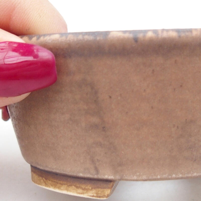 Bonsaischaal van keramiek 7,5 x 7 x 4 cm, bruin