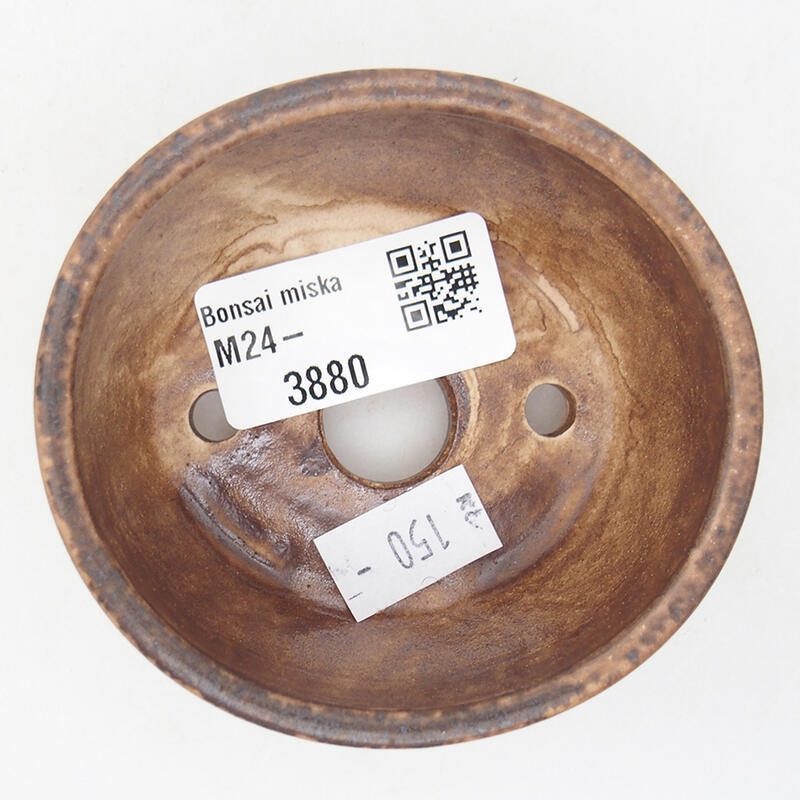 Bonsaischaal van keramiek 7,5 x 7 x 4 cm, bruin